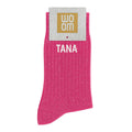 Chaussettes à Paillettes à Message "Tana" Fuschia