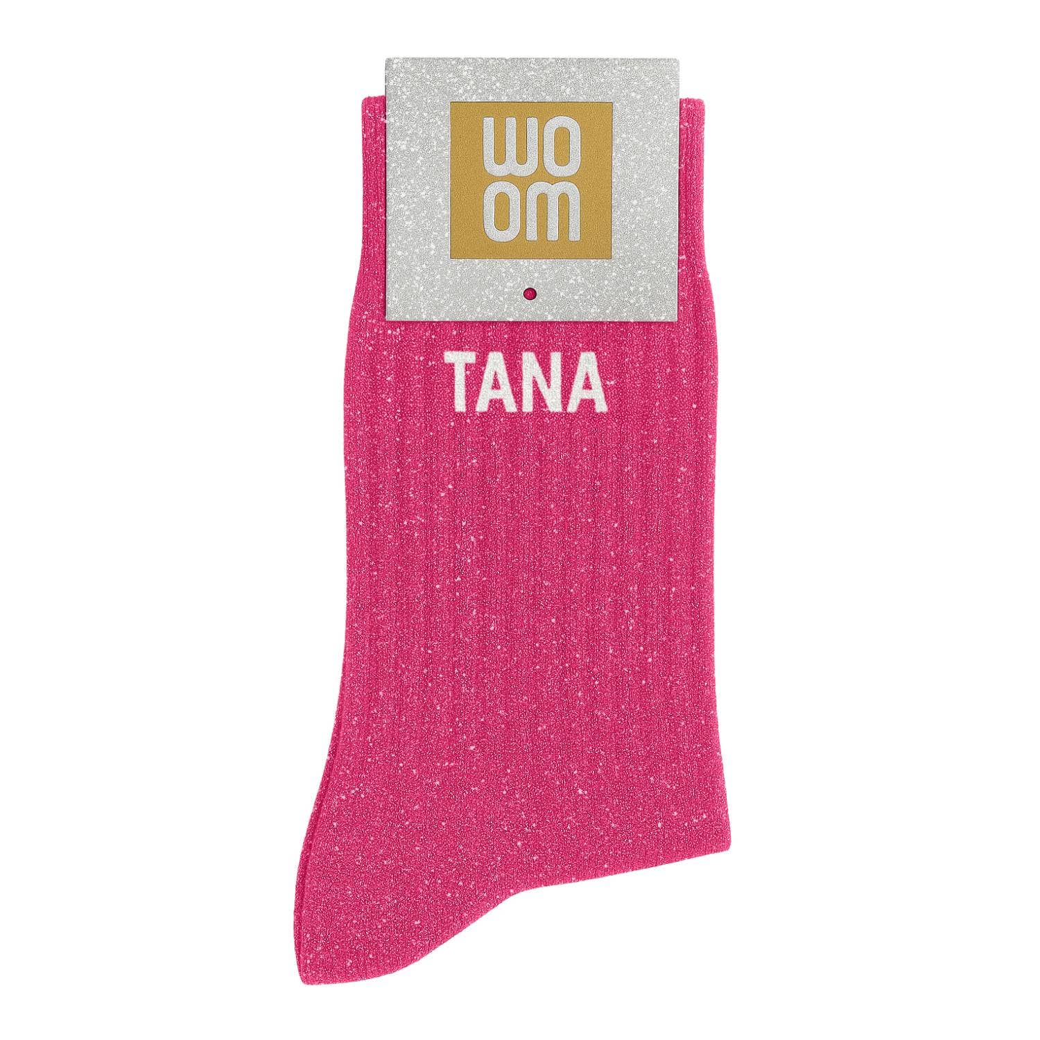 Chaussettes à Paillettes à Message "Tana" Fuschia