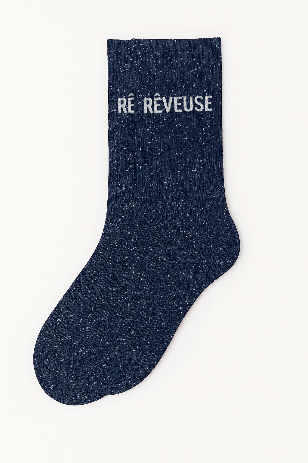 Chaussettes à Paillettes à Message "Rêveuse" Marine