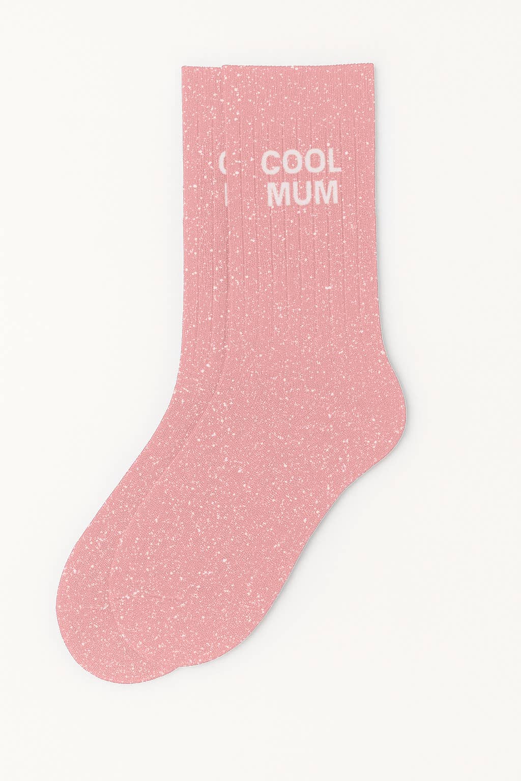 Chaussettes à Paillettes à Message "Cool Mum" - Rose