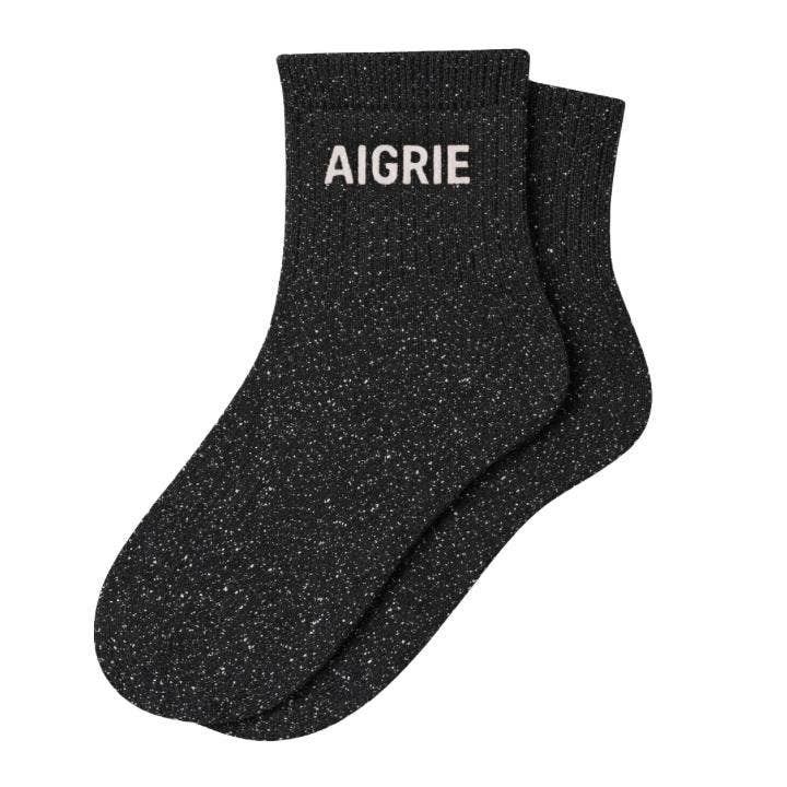 Chaussettes Courtes à Paillettes "Aigrie" Noir