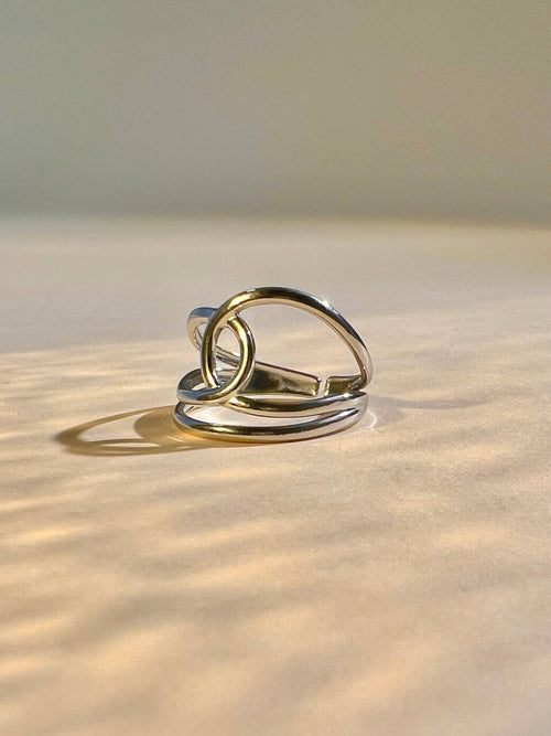 Bague en acier inoxydable design moderne en ajustable