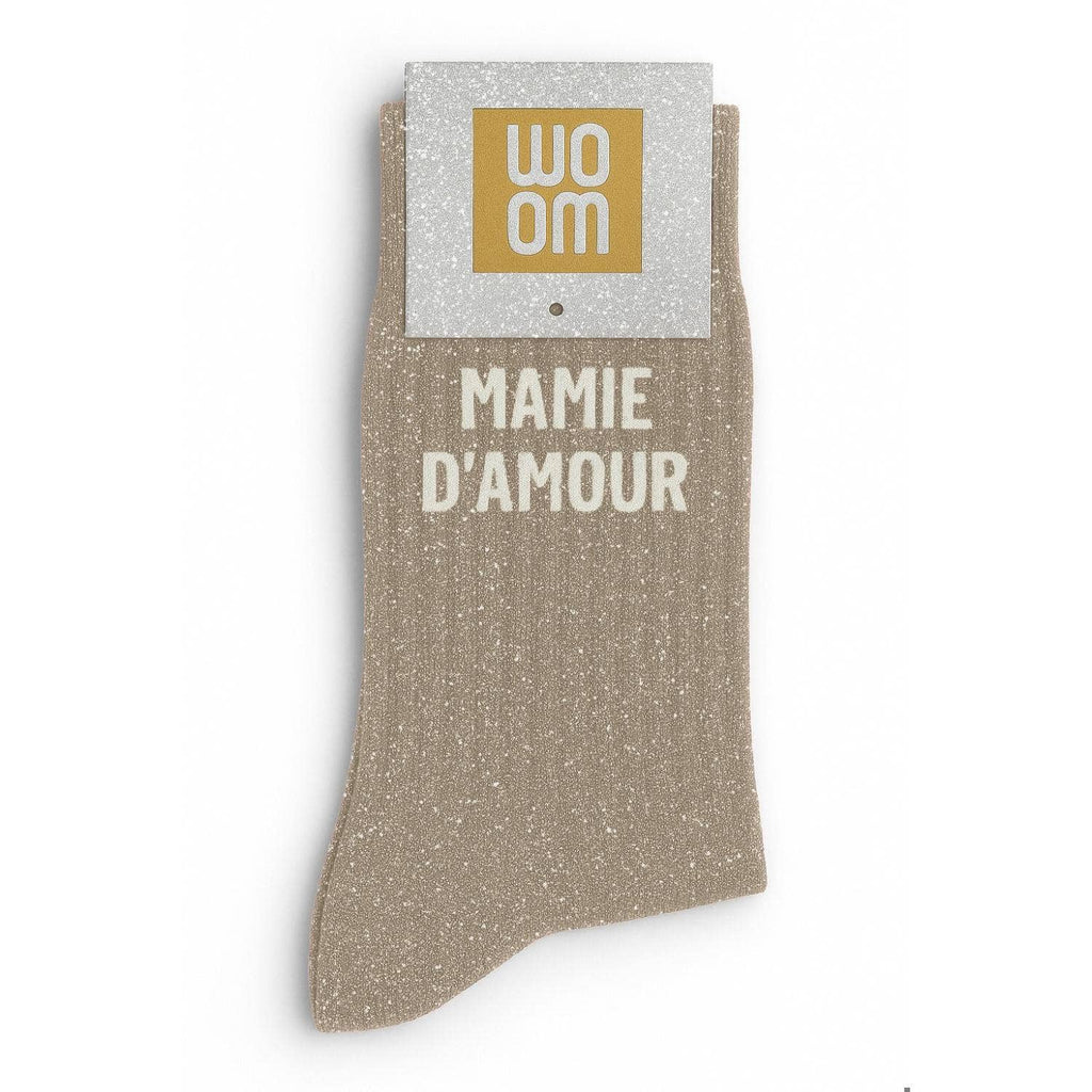 Chaussettes à Paillettes à Message "Mamie d'Amour"