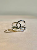 Bague en acier inoxydable design moderne en ajustable