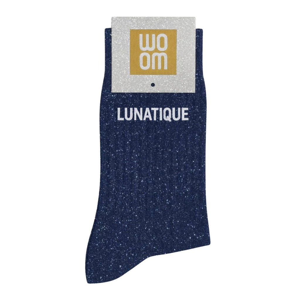 Chaussettes à Paillettes à Message "Lunatique" Marine