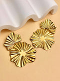 Boucle d'oreille pendante design Fleur en acier inoxydable