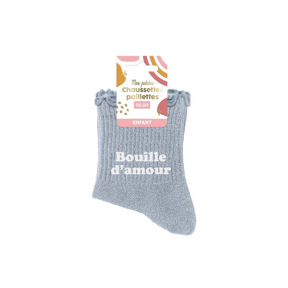 Chaussettes paillettes enfant 3-6ans "Bouille d'amour"