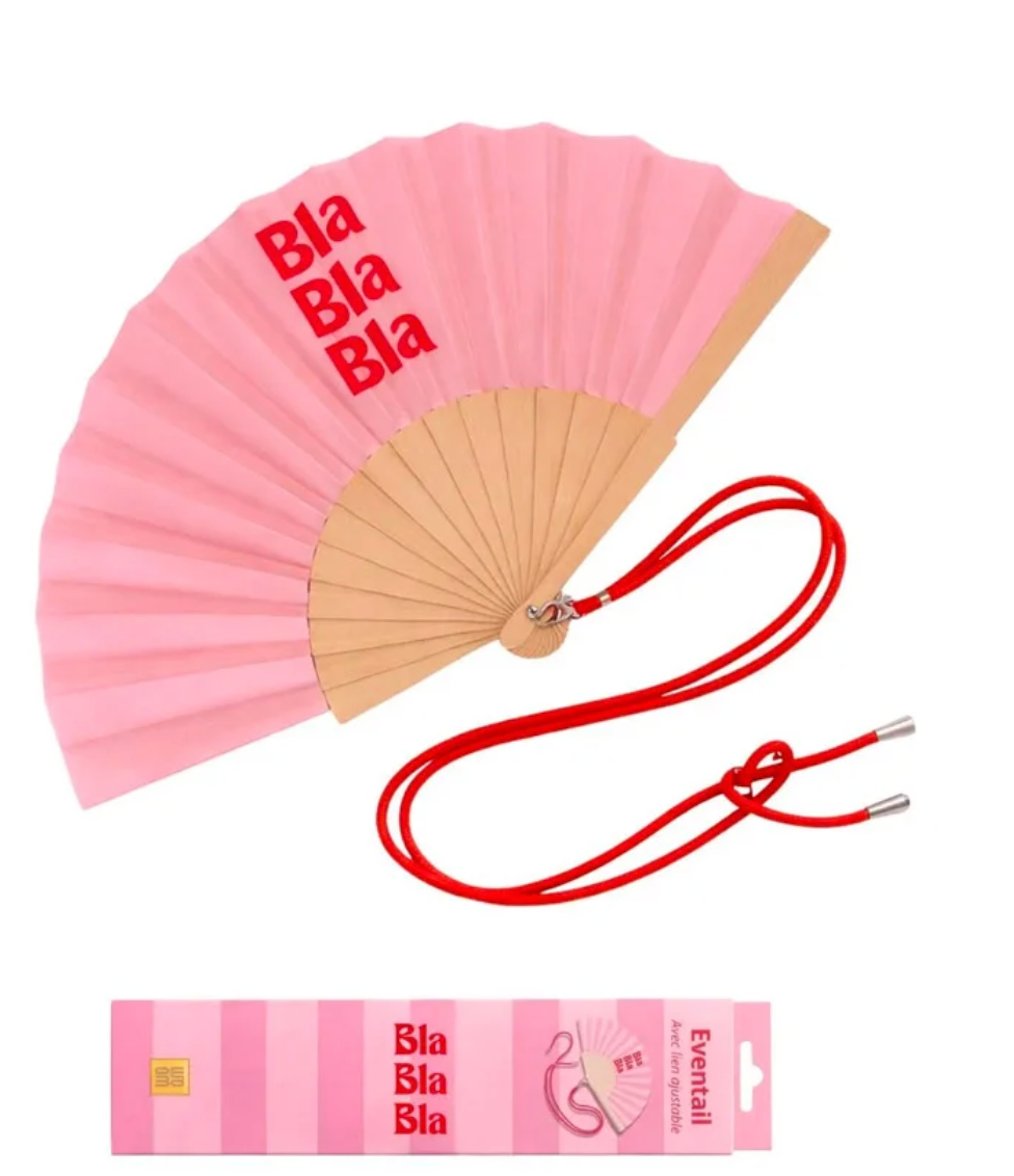 Eventail avec Bandoulière et Boîte Cadeau - Bla bla bla
