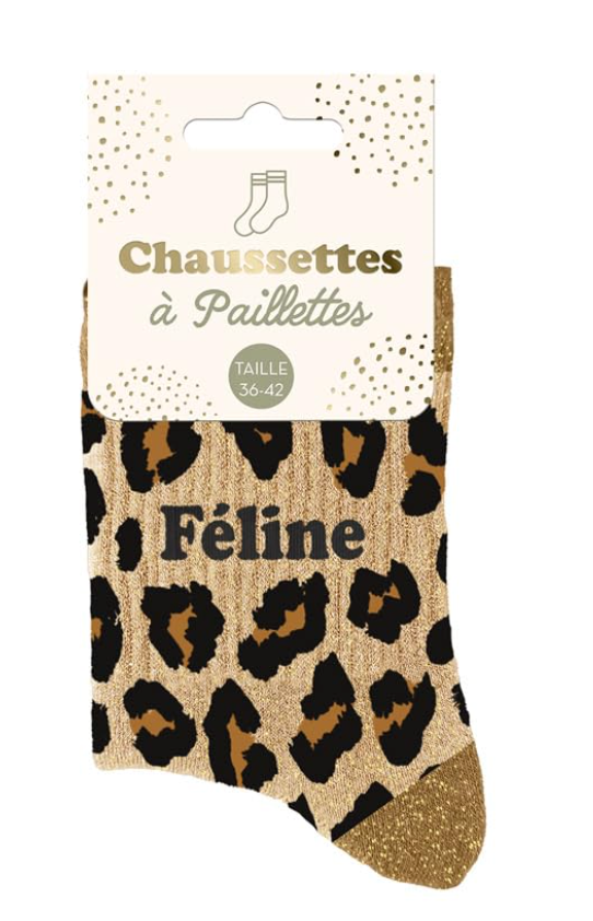 Chaussettes paillettes Féline