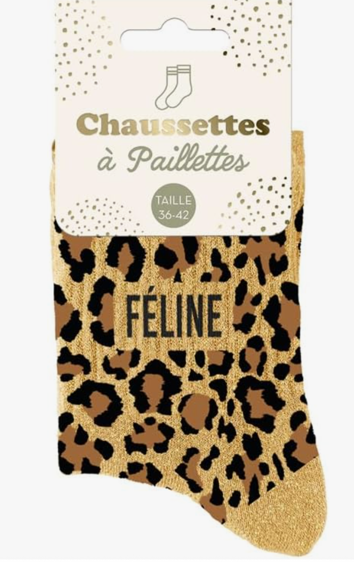 Chaussettes paillettes Féline