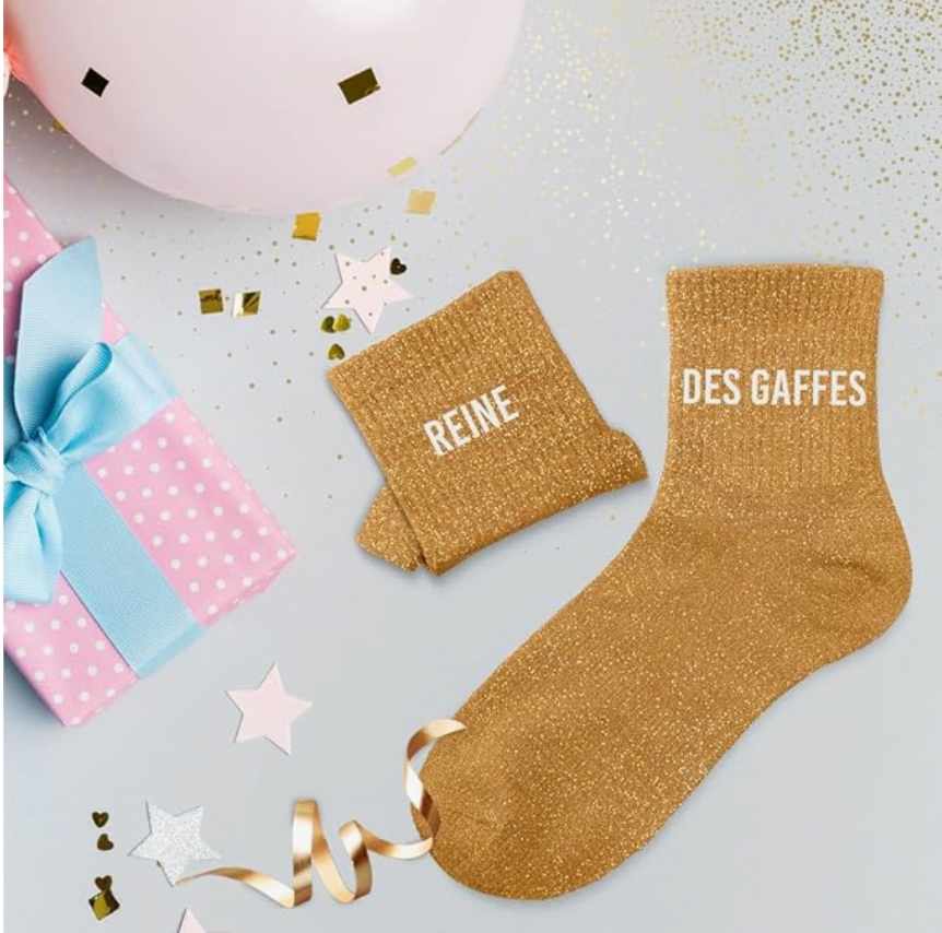 Chaussettes paillettes duo Reine des Gaffes