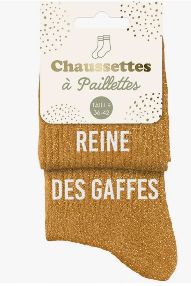 Chaussettes paillettes duo Reine des Gaffes