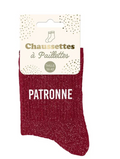 Chaussettes paillettes patronne