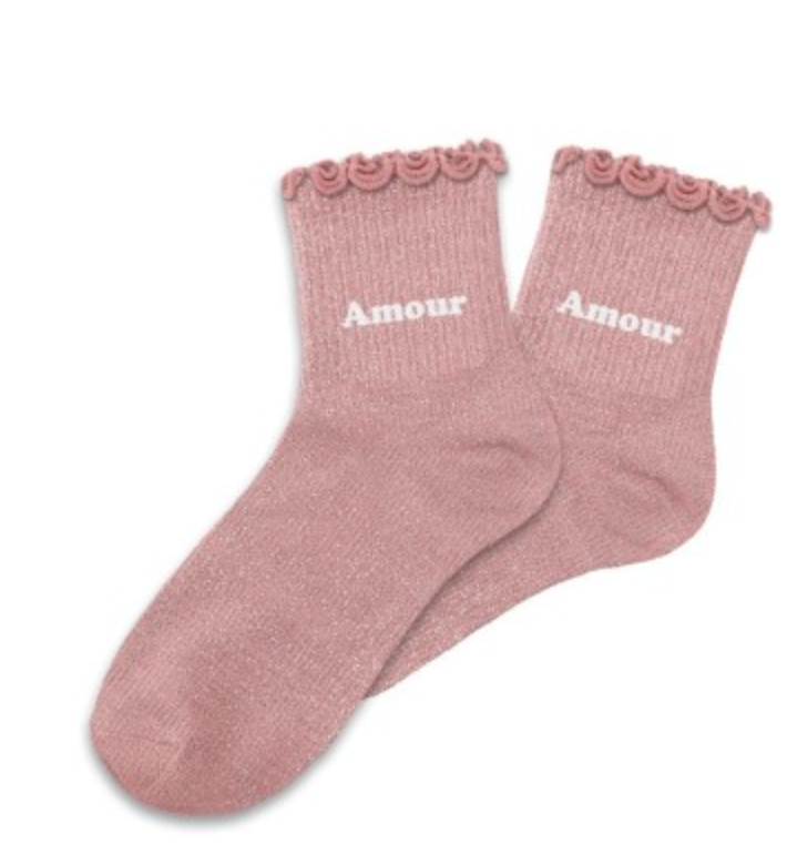 Chaussettes à paillettes Amour
