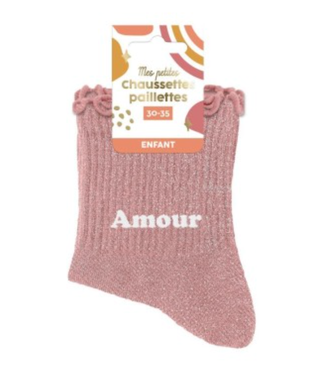 Chaussettes à paillettes Amour