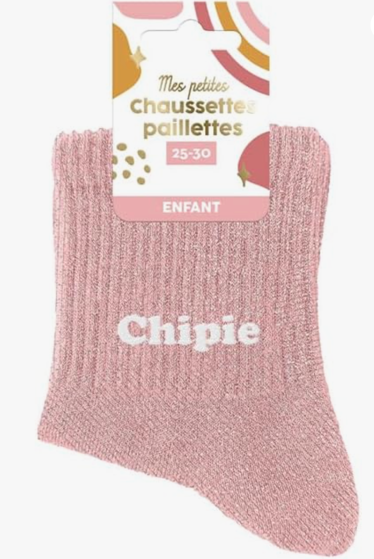Chaussettes paillettes enfant chipie
