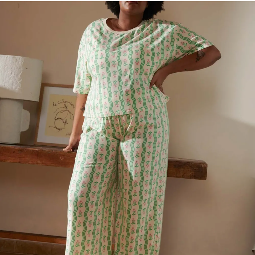 Pyjama Long Coton BIO - Vagues Provençales