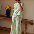 Pyjama Long Coton BIO - Vagues Provençales