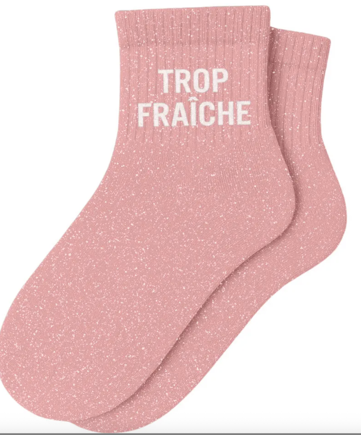 Chaussettes Courtes à Paillettes "Trop Fraîche" Rose