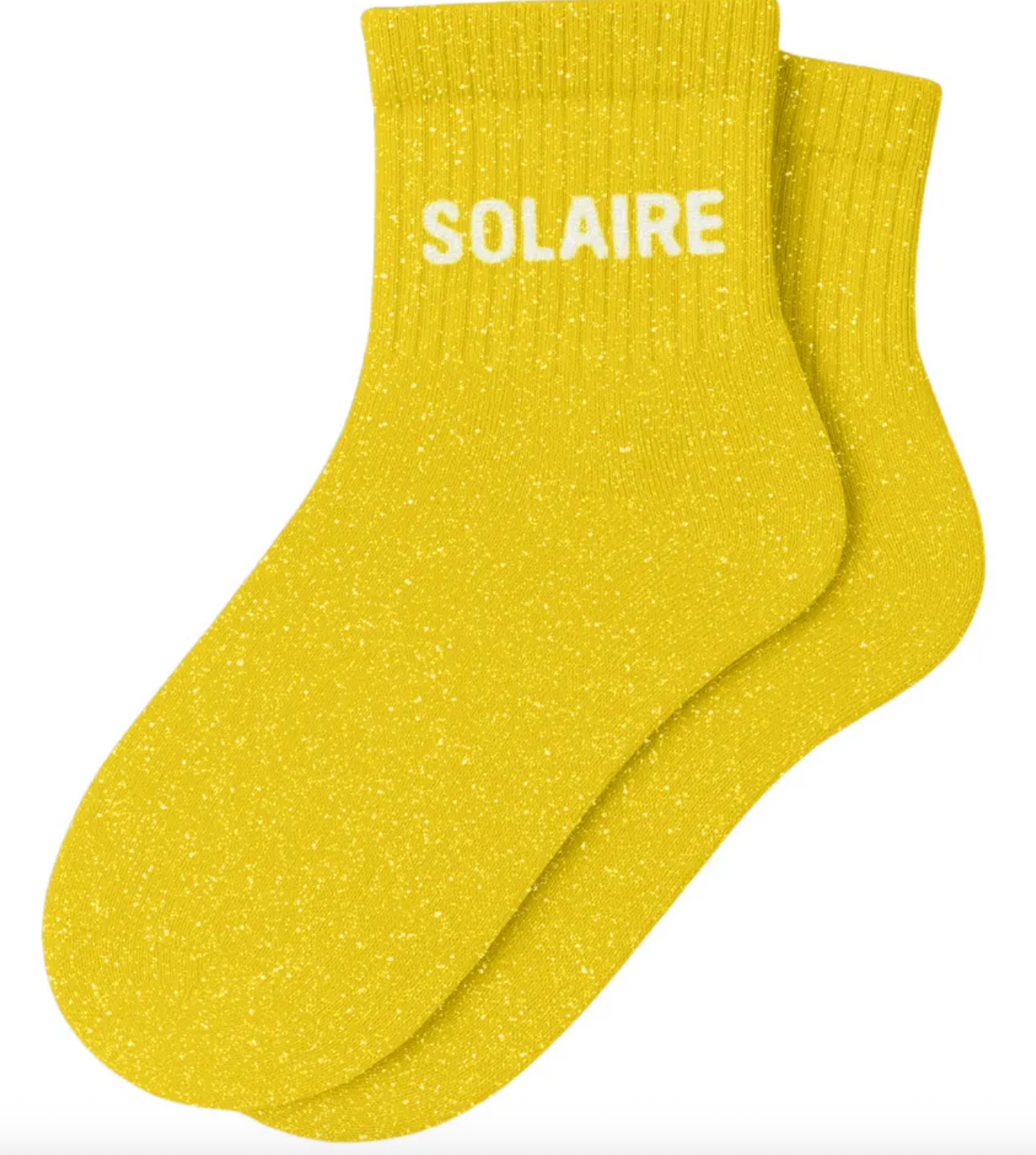 Chaussettes Courtes à Paillettes "Solaire" Jaune