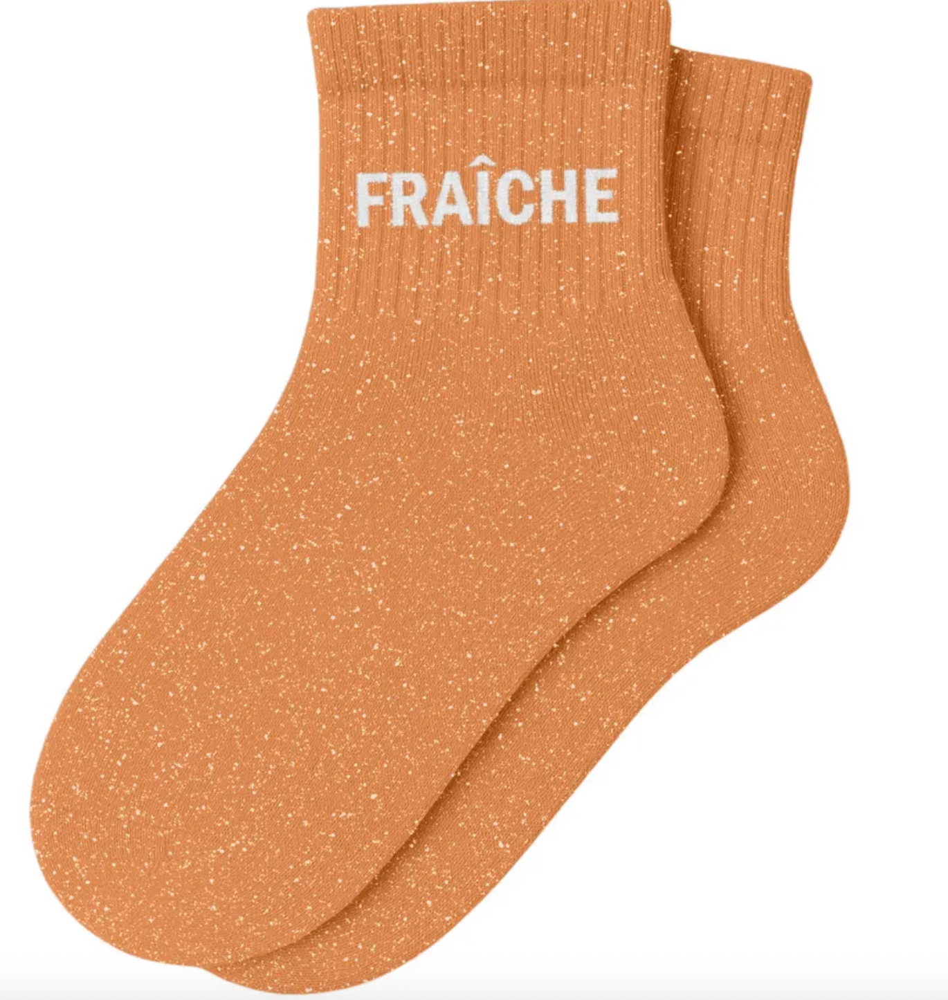 Chaussettes Courtes à Paillettes "Fraîche" Orange