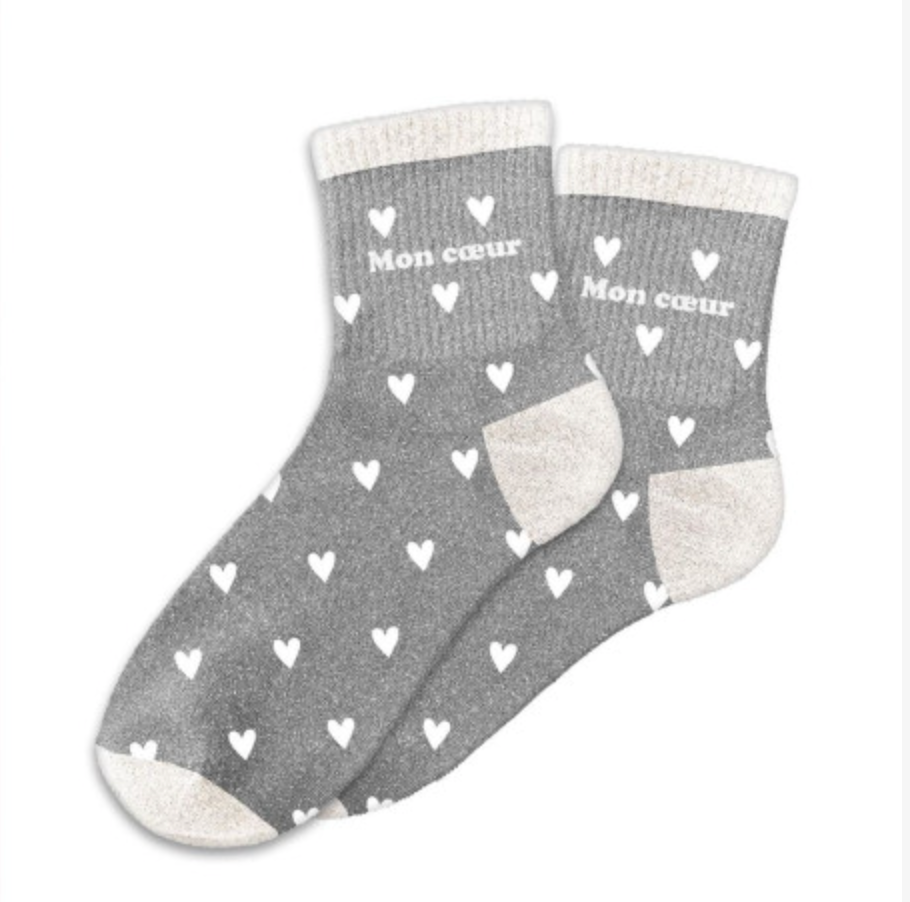 Chaussettes paillettes cŒurs mon cŒur
