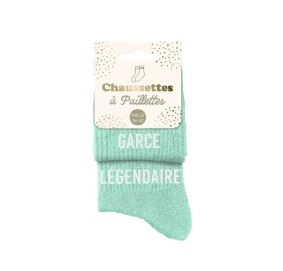 Chaussettes paillettes duo Garce Légendaire