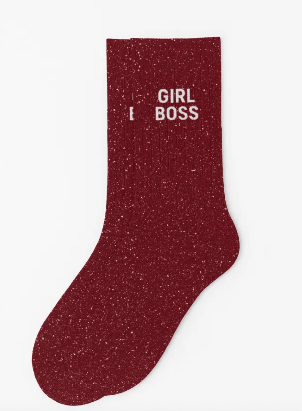 Chaussettes à Paillettes "Girl Boss" Cherry Pop