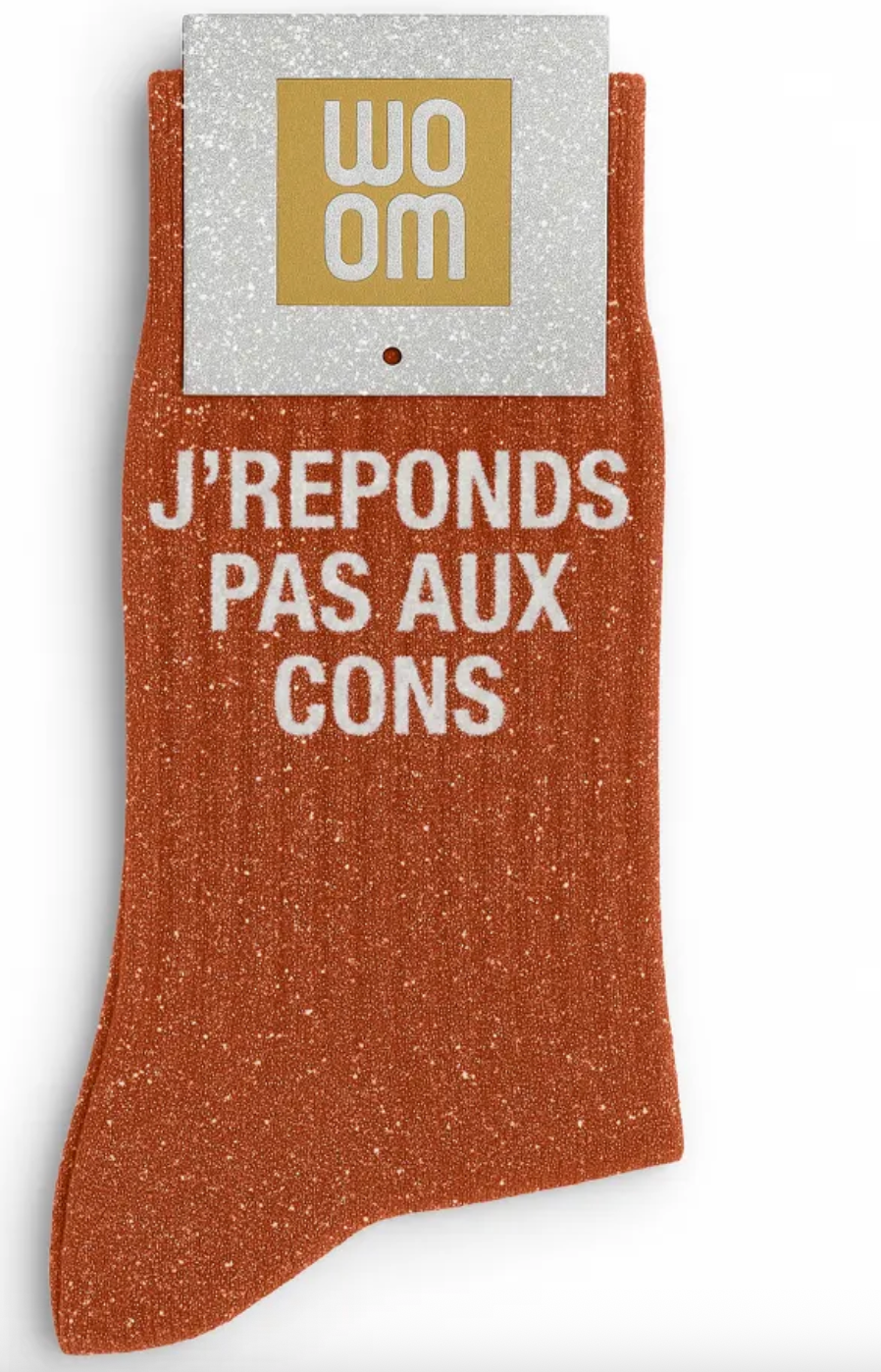 Chaussettes à Paillettes "J'répond pas aux Cons" Roobios