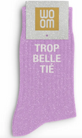 Chaussettes à Paillettes "Trop Belle Tié" Purple Drama