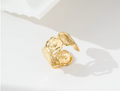 Bague fleur moderne ajustable acier inoxydable tendance