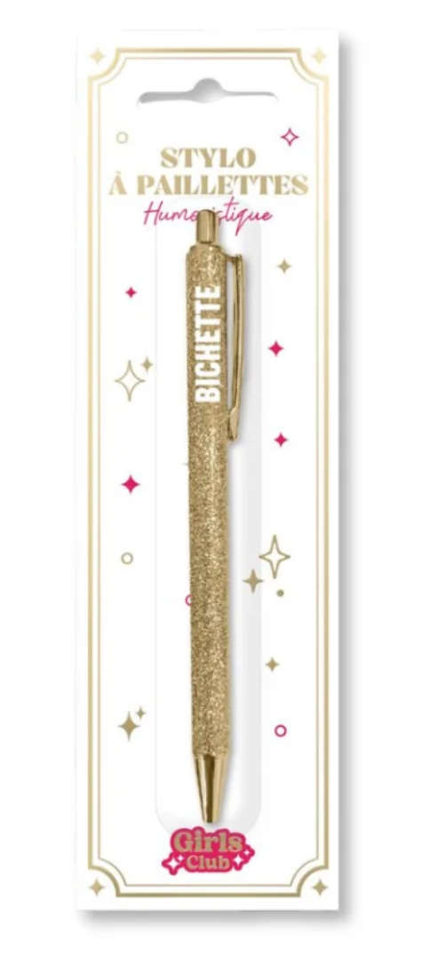 Stylo à Paillettes Mot Fantaisie Déclinaisons: Bichette
