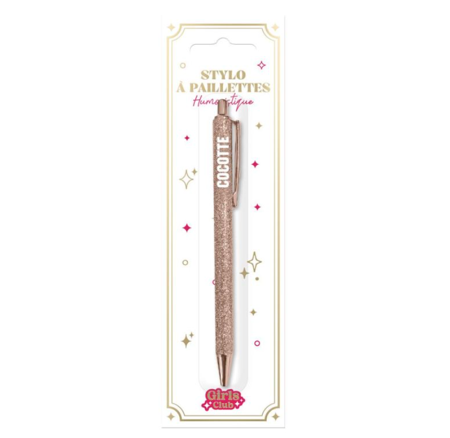 Stylo à Paillettes Mot Fantaisie Déclinaisons: Cocotte