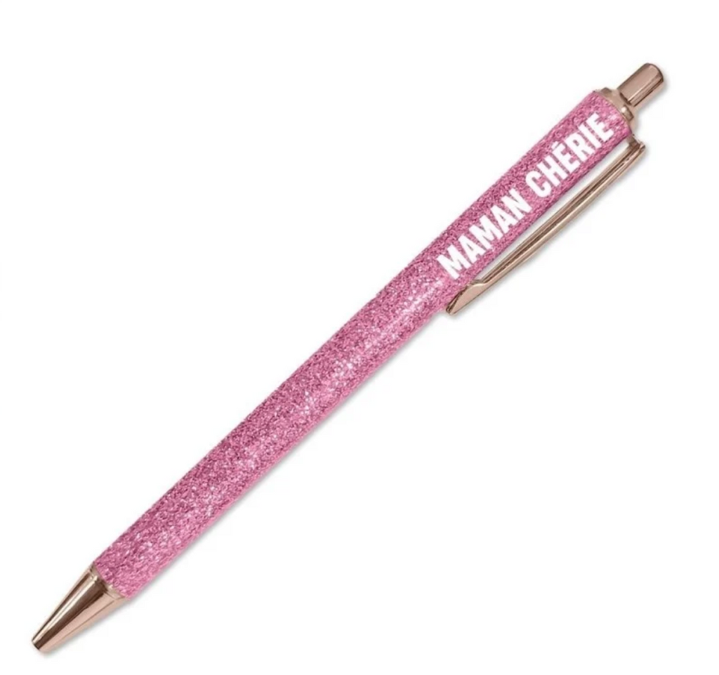 Stylo à Paillettes Mot Fantaisie Déclinaisons: Maman Chérie