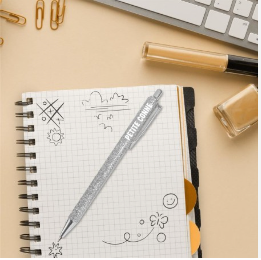 Stylo à Paillettes Mot Fantaisie Déclinaisons: Petite Conne