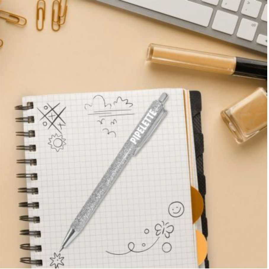 Stylo à Paillettes Mot Fantaisie Déclinaisons: Pipelette