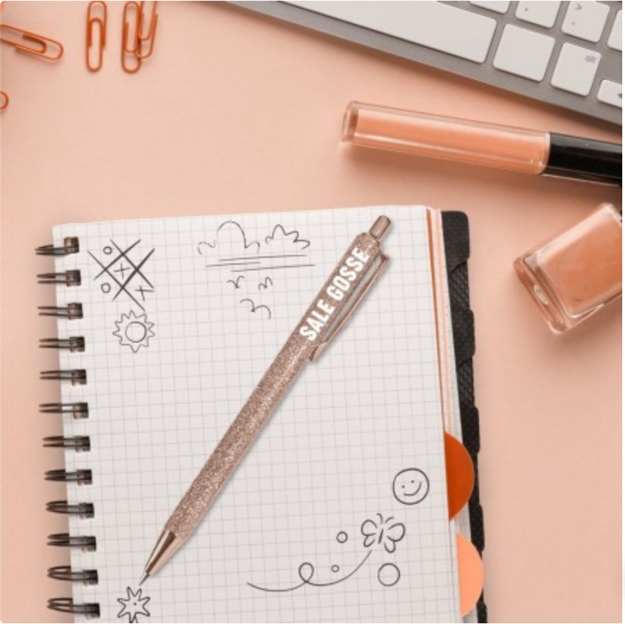Stylo à Paillettes Mot Fantaisie Déclinaisons: Sale Gosse