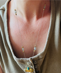 Collier sautoir talisman protecteur Boîte à vœux - Turquoise et Labradorite