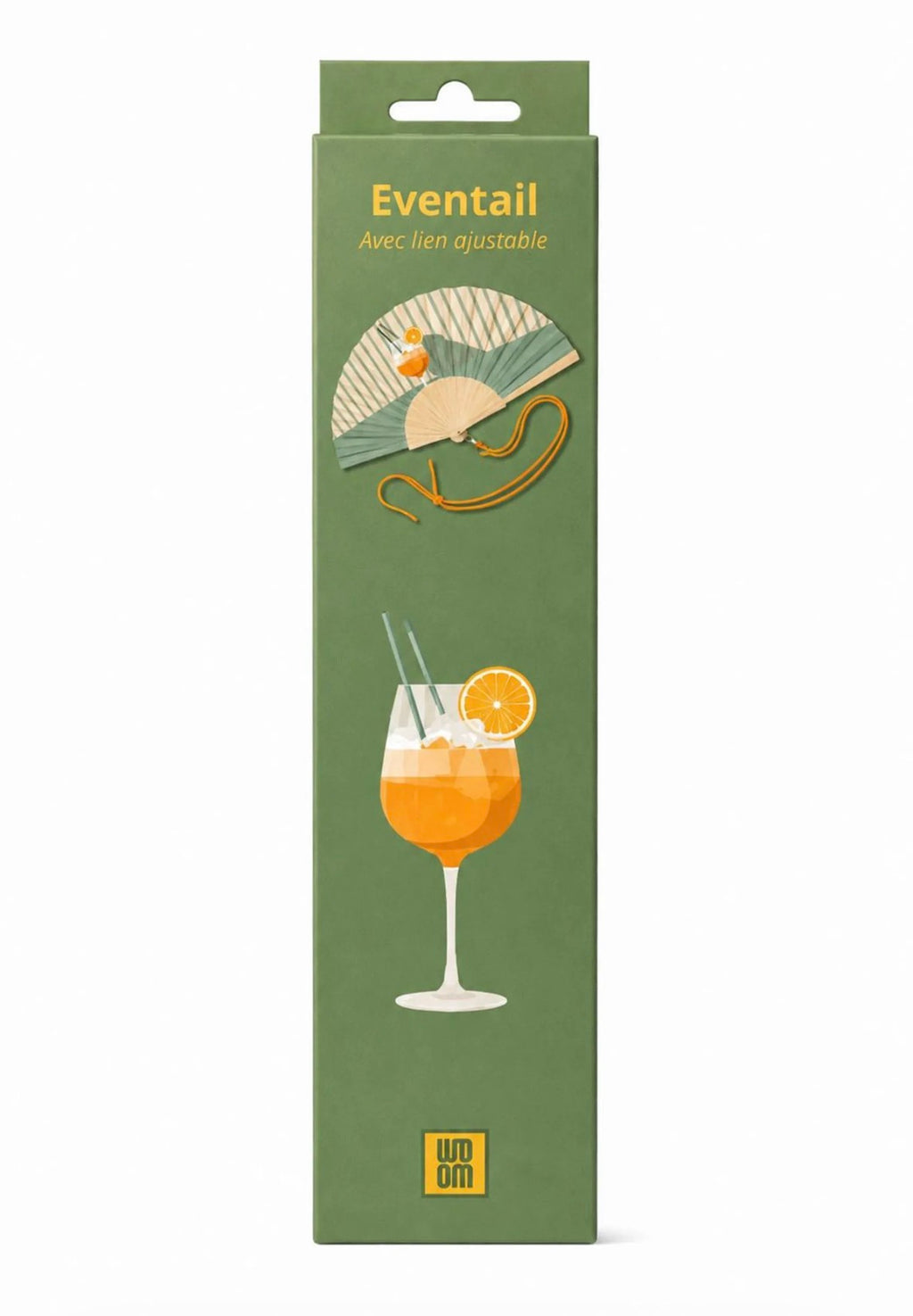 Eventail avec Bandoulière et Boîte Cadeau - Verre de Spritz