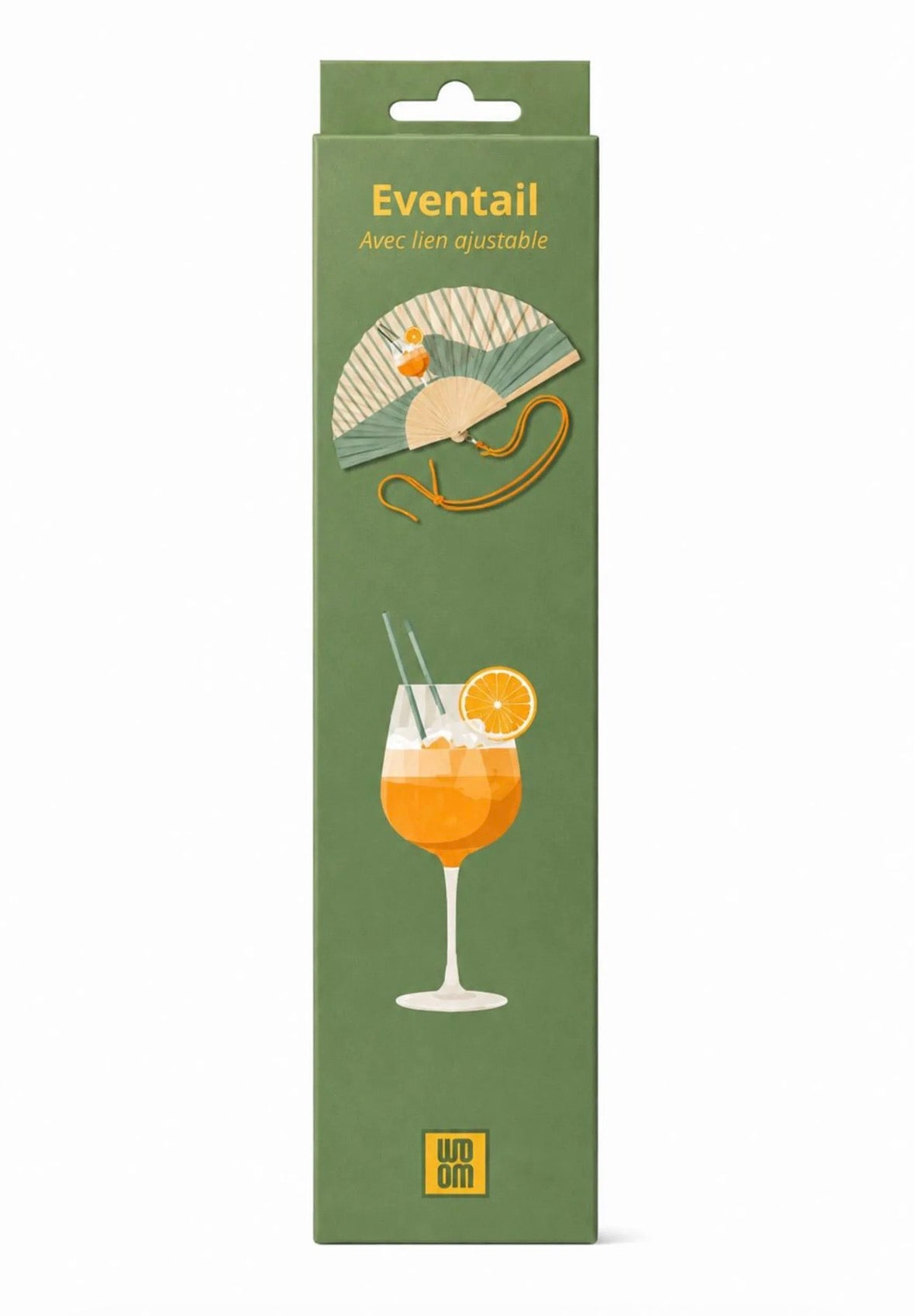 Eventail avec Bandoulière et Boîte Cadeau - Verre de Spritz