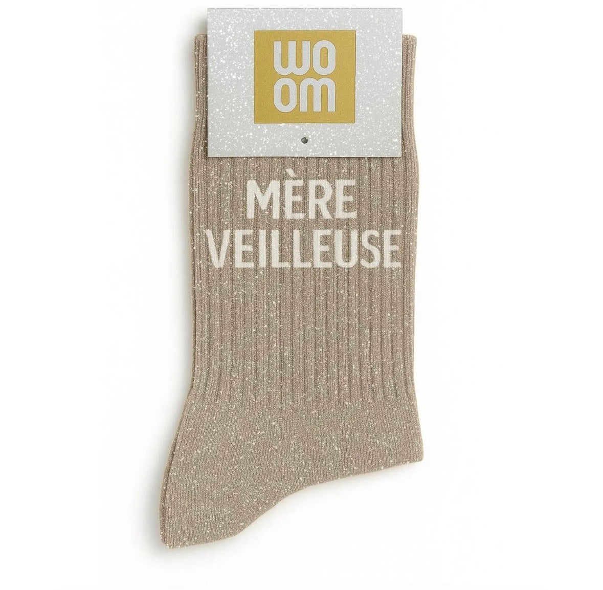 Chaussettes à Paillettes "Mère-Veilleuse" Beige