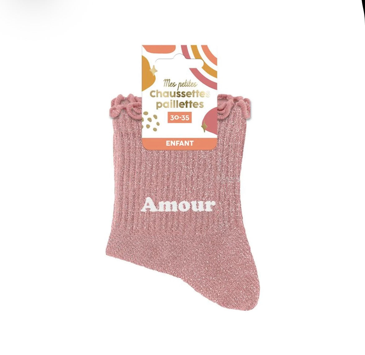 Chaussette à paillettes « amour »