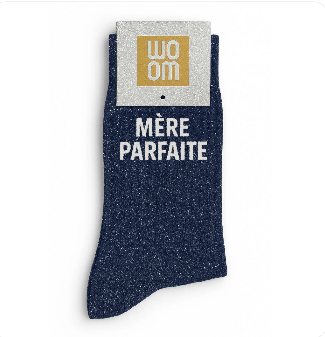 Chaussettes à Paillettes "Mère Parfaite" Marine