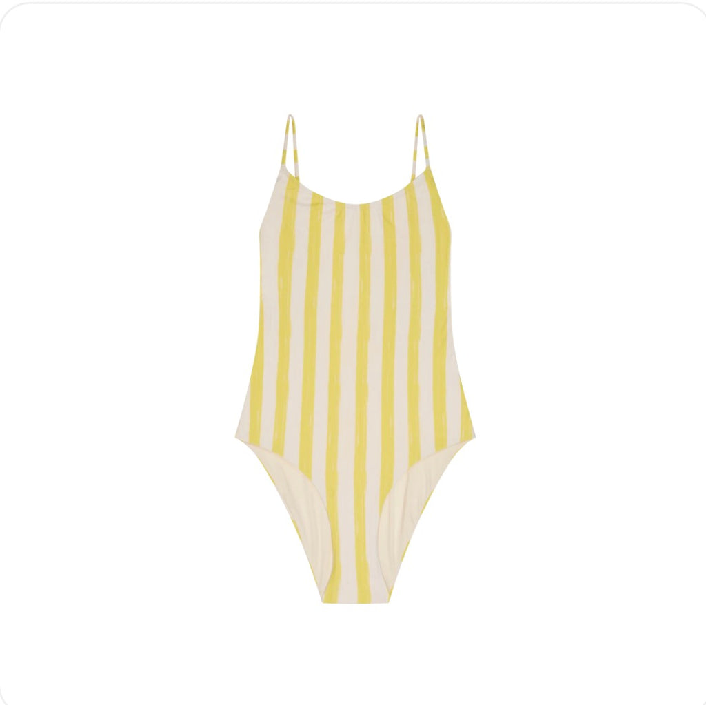 Maillot 1 Pièce Classique - Rayures Jaune
