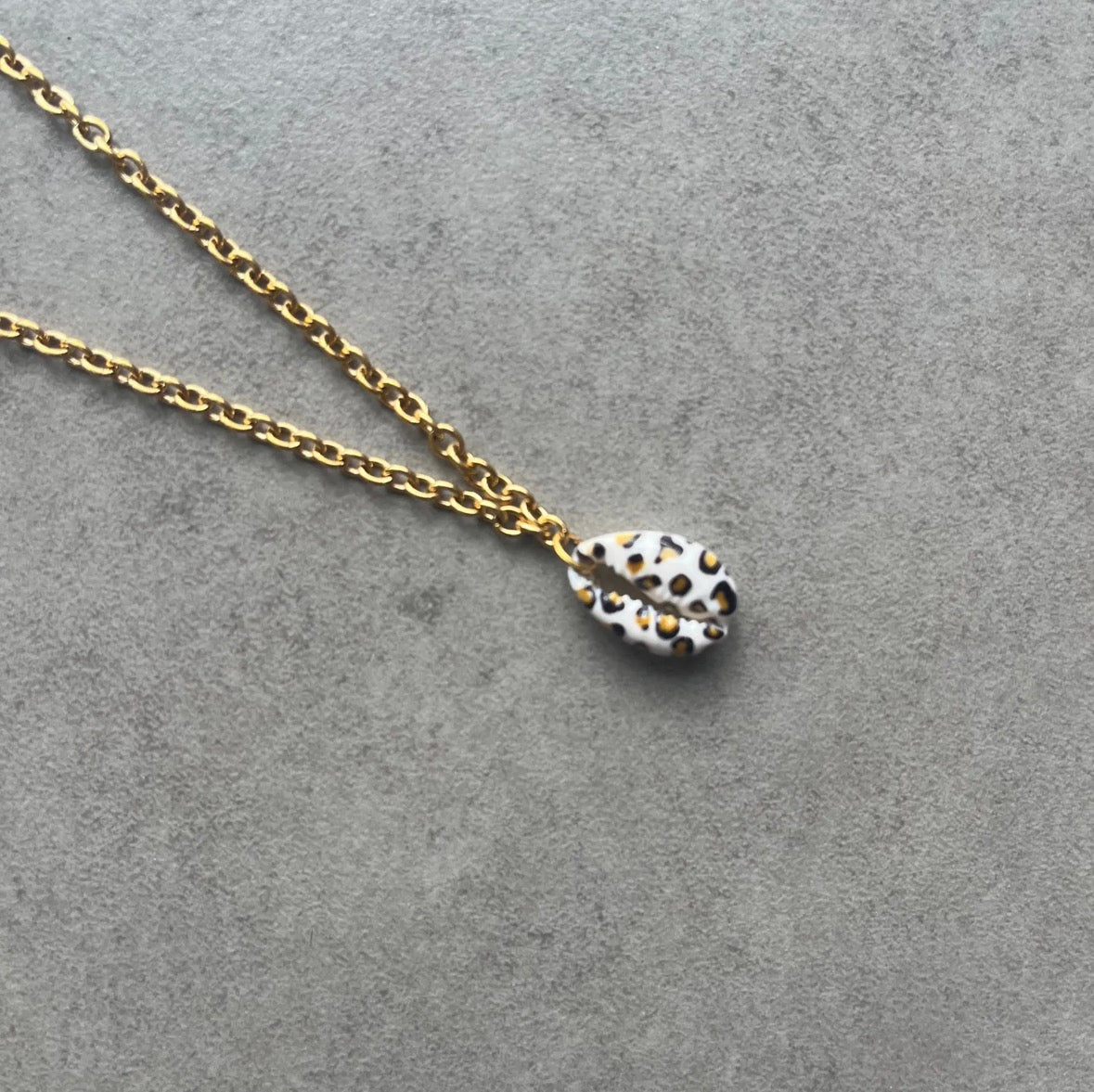 Collier cauri – Collier coquillage chaine acier inoxydable doré