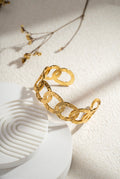 Bracelet jonc doré Maillons entrelacés sculptés