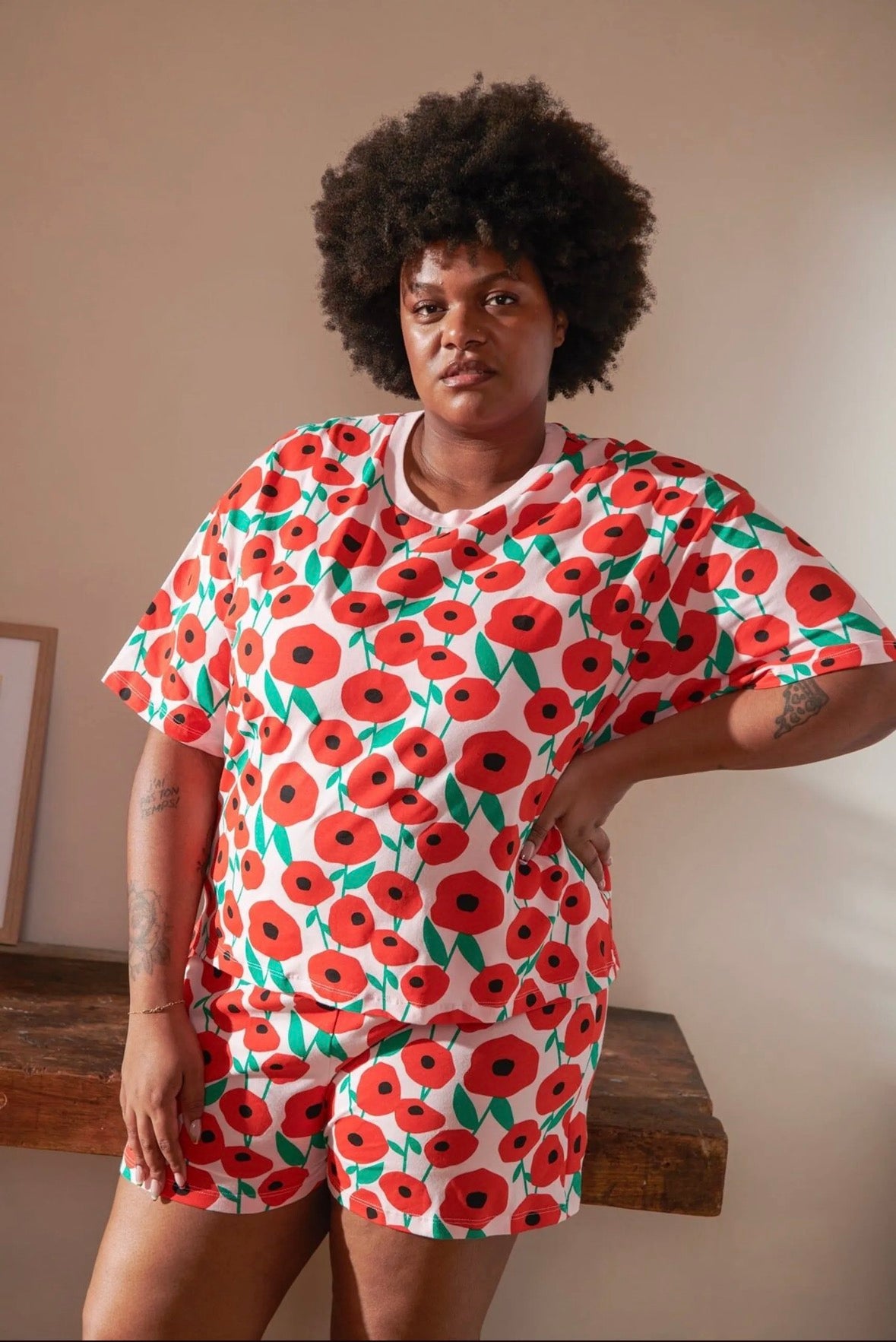 Pyjama Coton BIO - Coquelicot Rose