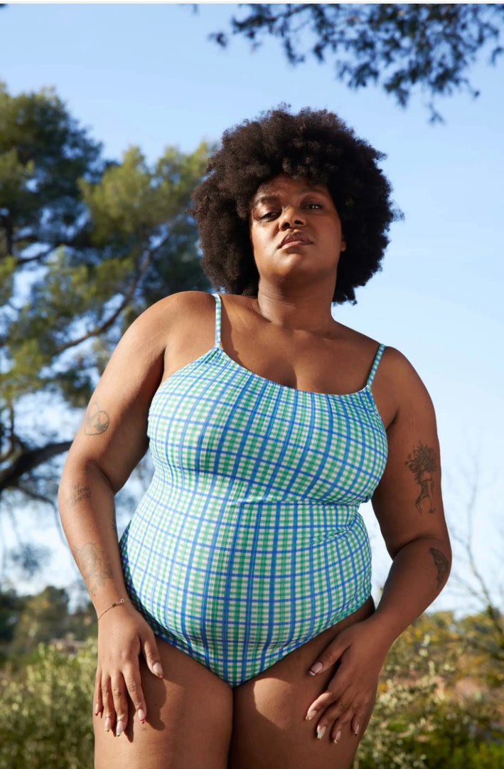 Maillot 1 Pièce Classique - Vichy Bicolore