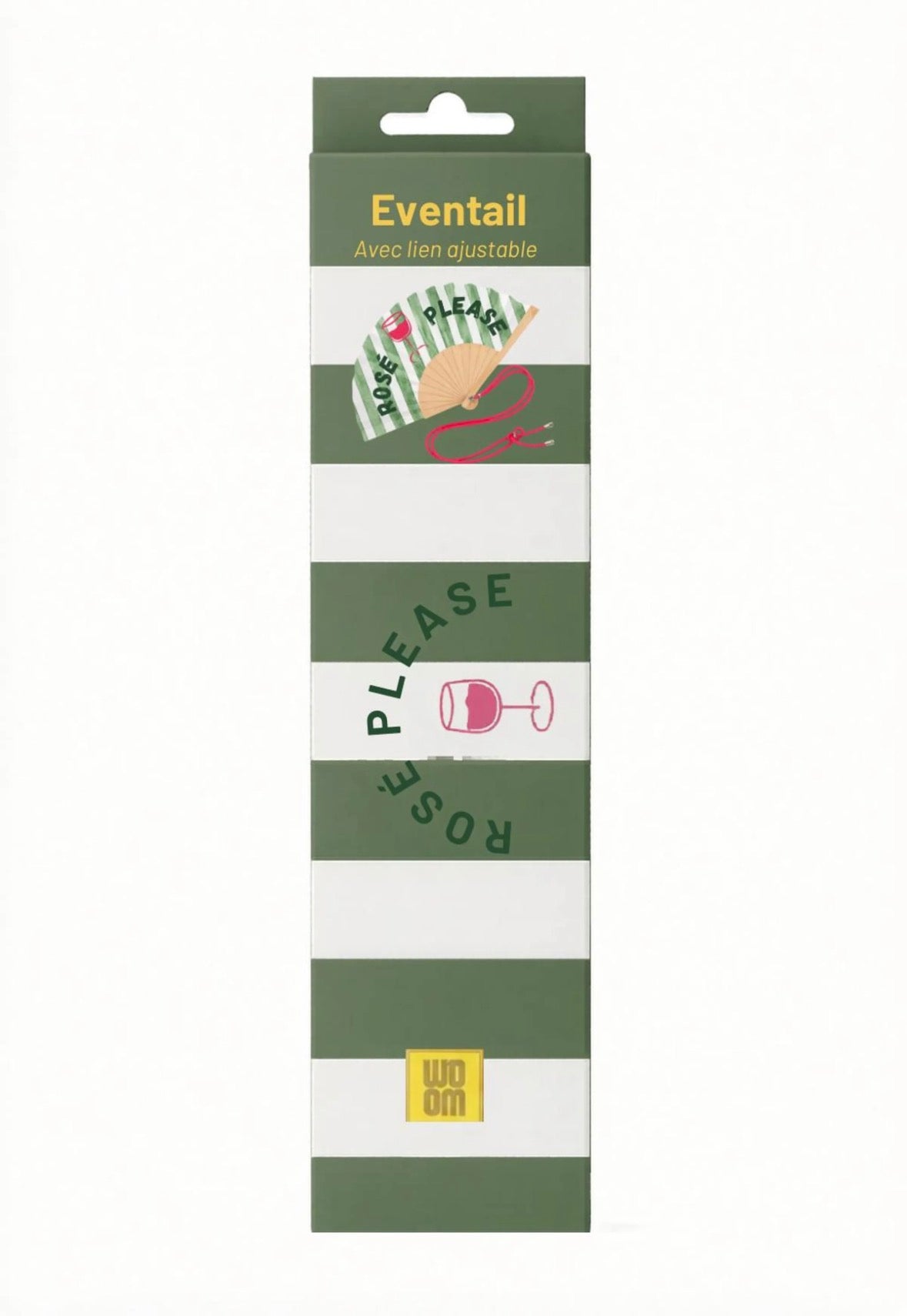 Eventail avec Bandoulière et Boîte Cadeau - Rosé Please