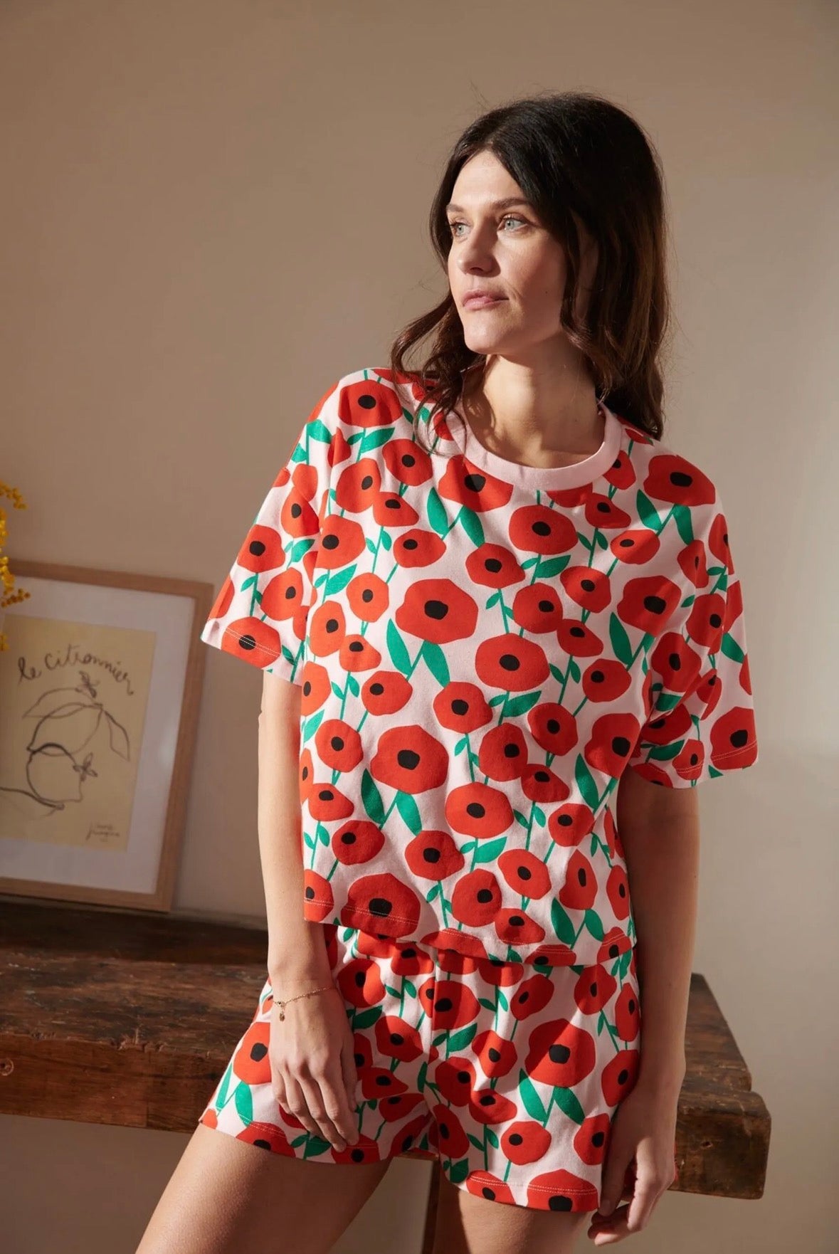 Pyjama Coton BIO - Coquelicot Rose